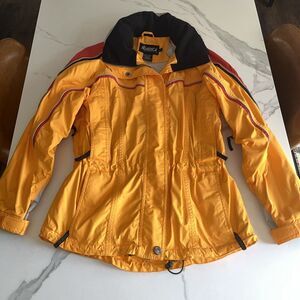 1990'S SIZE 8 Medium NORDICA Yellow Ski Jacket Waterproof Wind proof Coat